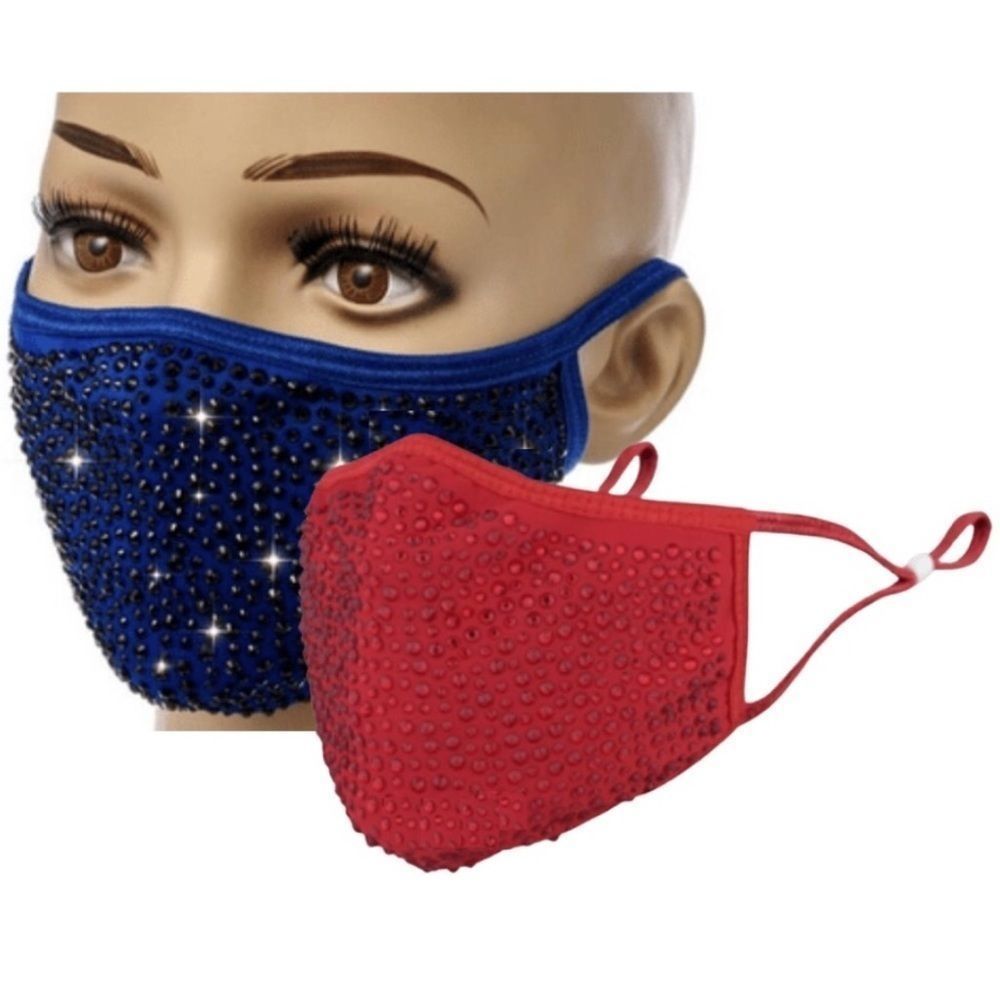 ⭐️2 Handmade Swarovski Crystal face mask